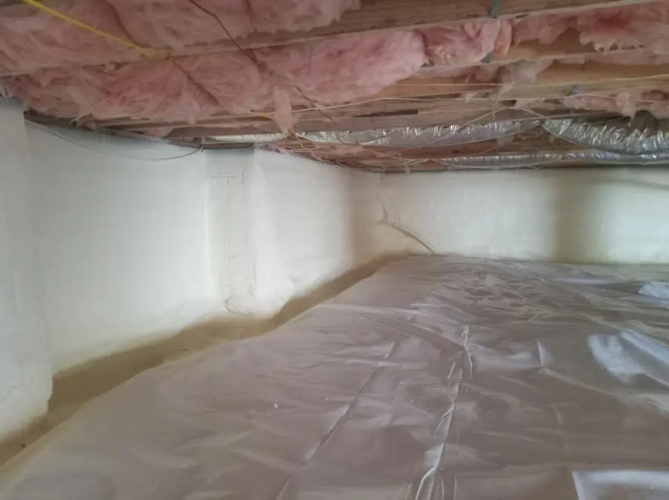 Crawl space encapsulation with closed-cell spray foam for Roof Waterproofing in Abington